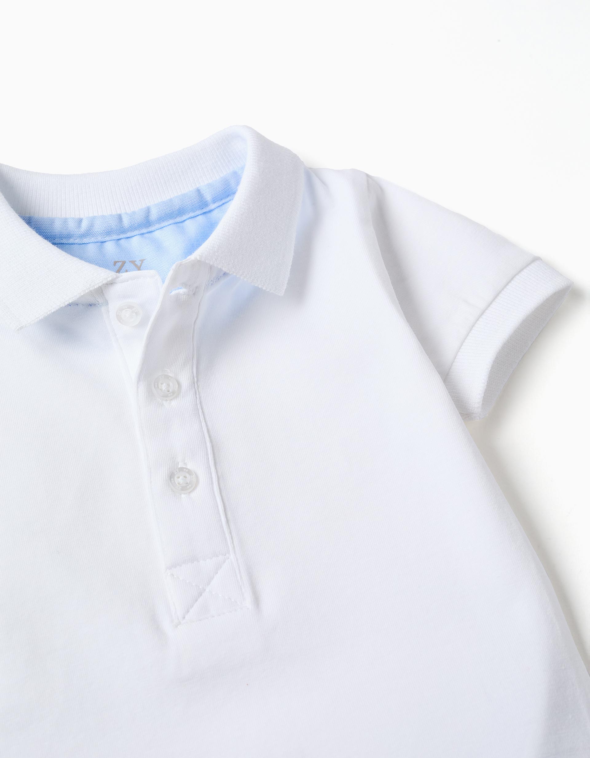 newborn white dress shirt Short sleeve cotton polo bodysuit for newborn boys, white – ZIPPY