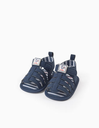 Sandalias con estampado de Mickey para recién nacido, azul oscuro