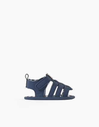Sandalias con estampado de Mickey para recién nacido, azul oscuro