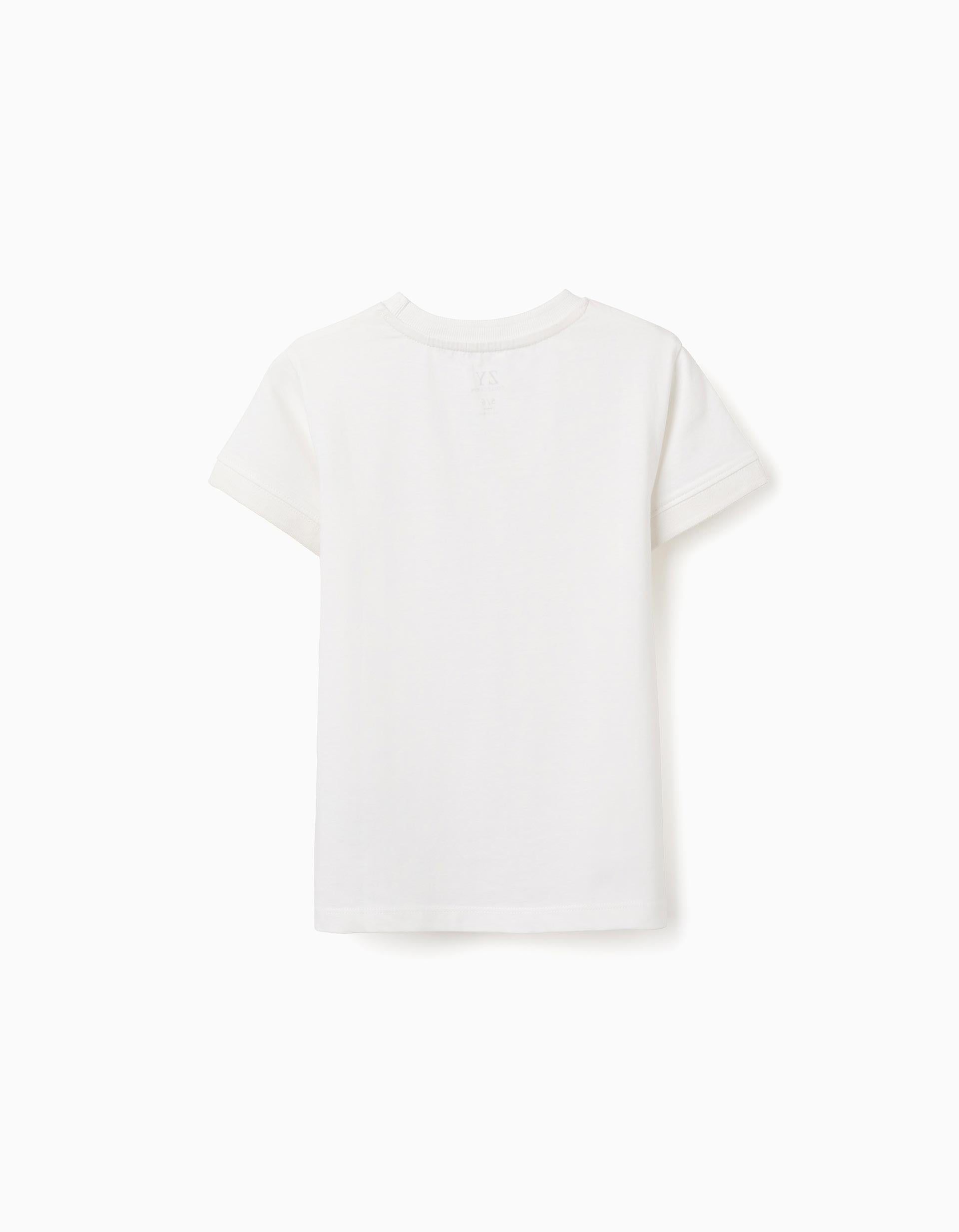 Cotton T-shirt with Aroma di Limone print for boys, white