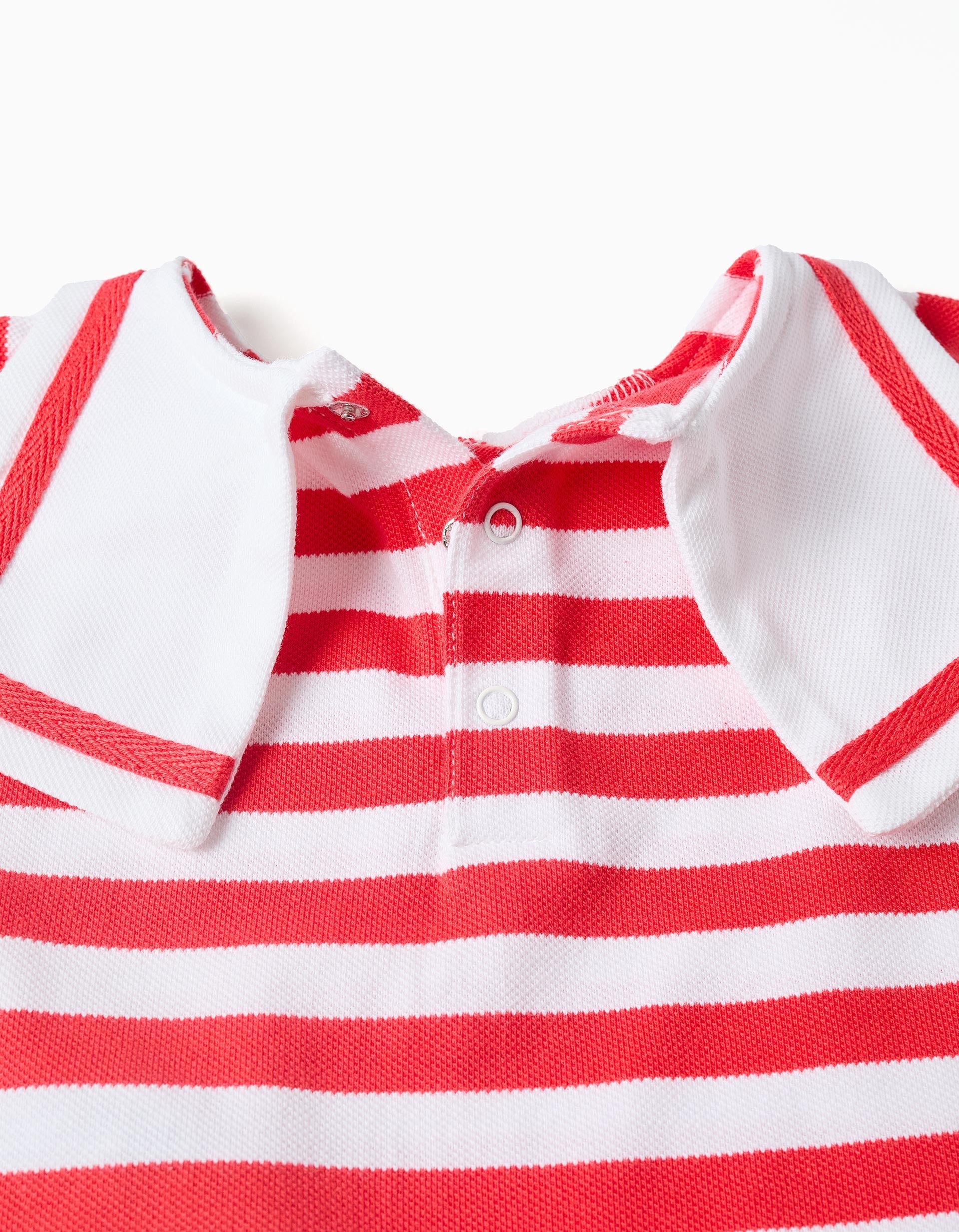 T-shirt + tapa-fraldas às riscas para recém-nascida, branco/vermelho