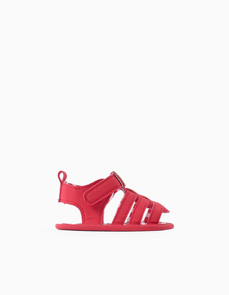 Sandalias con estampado de Minnie para recién nacida, rojo