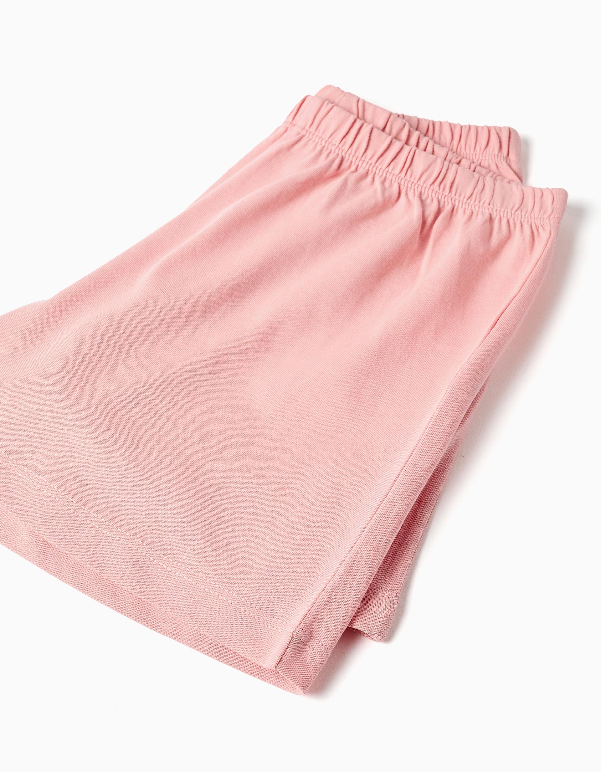Pyjama en coton à motif cœur et volants pour fille, rose