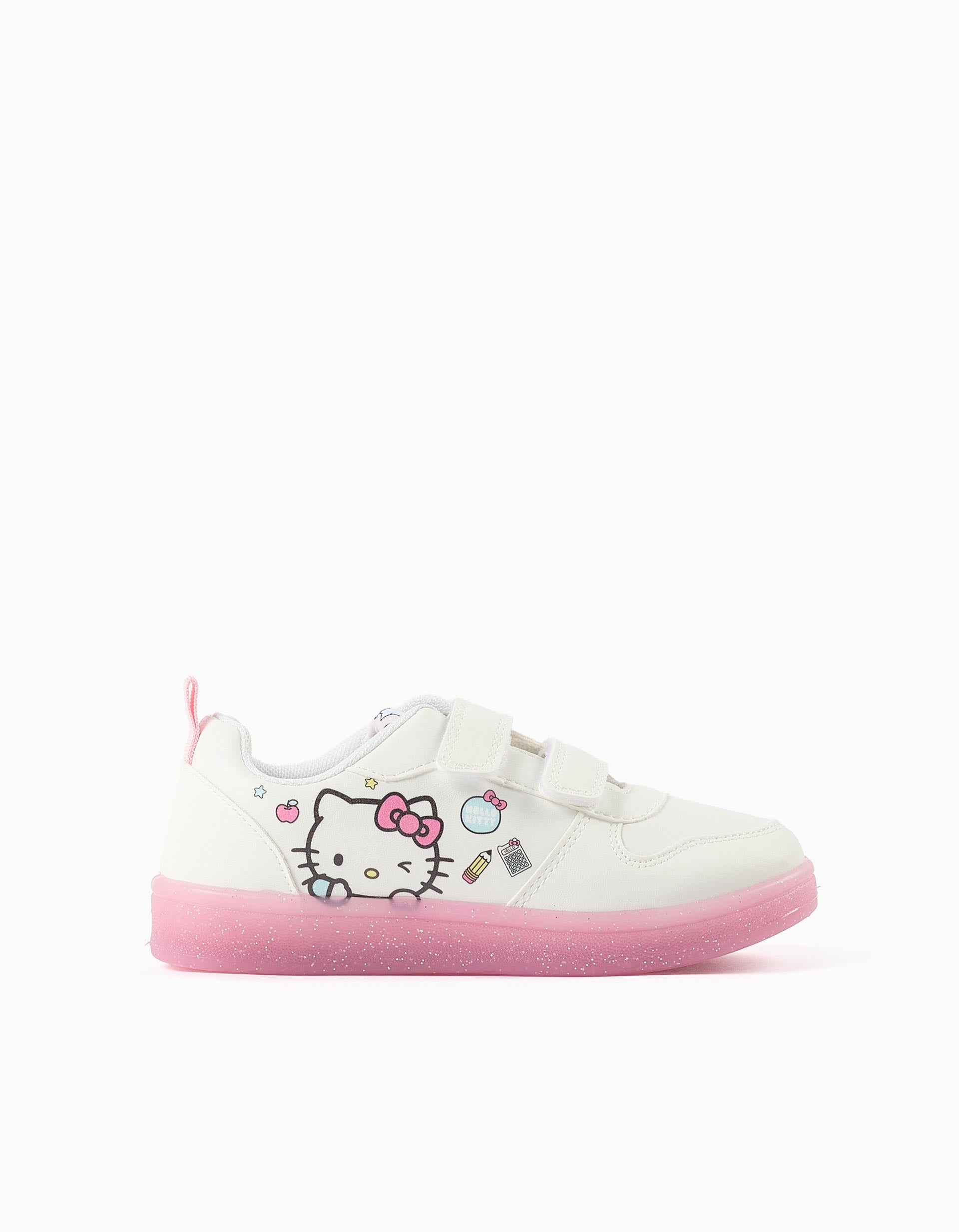 Trainers with Hello Kitty print for girls, white/pink
