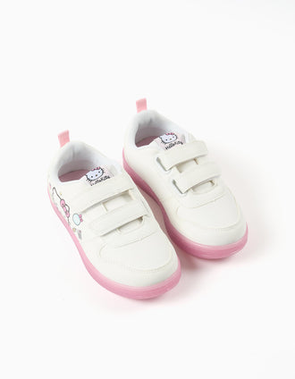 Trainers with Hello Kitty print for girls, white/pink