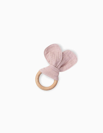 Ensemble Doudou + Bandana + Anneau de Dentition Interbaby 0M+, Rose
