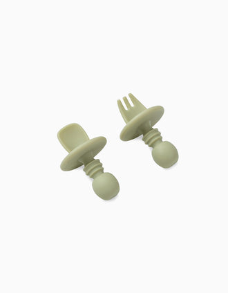 Set de Cubiertos de Aprendizaje Antiahogo Interbaby 4M+, Verde