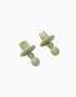 Pack of Silicone Starter Cutlery Anti-Choking Interbaby 4M+, Green