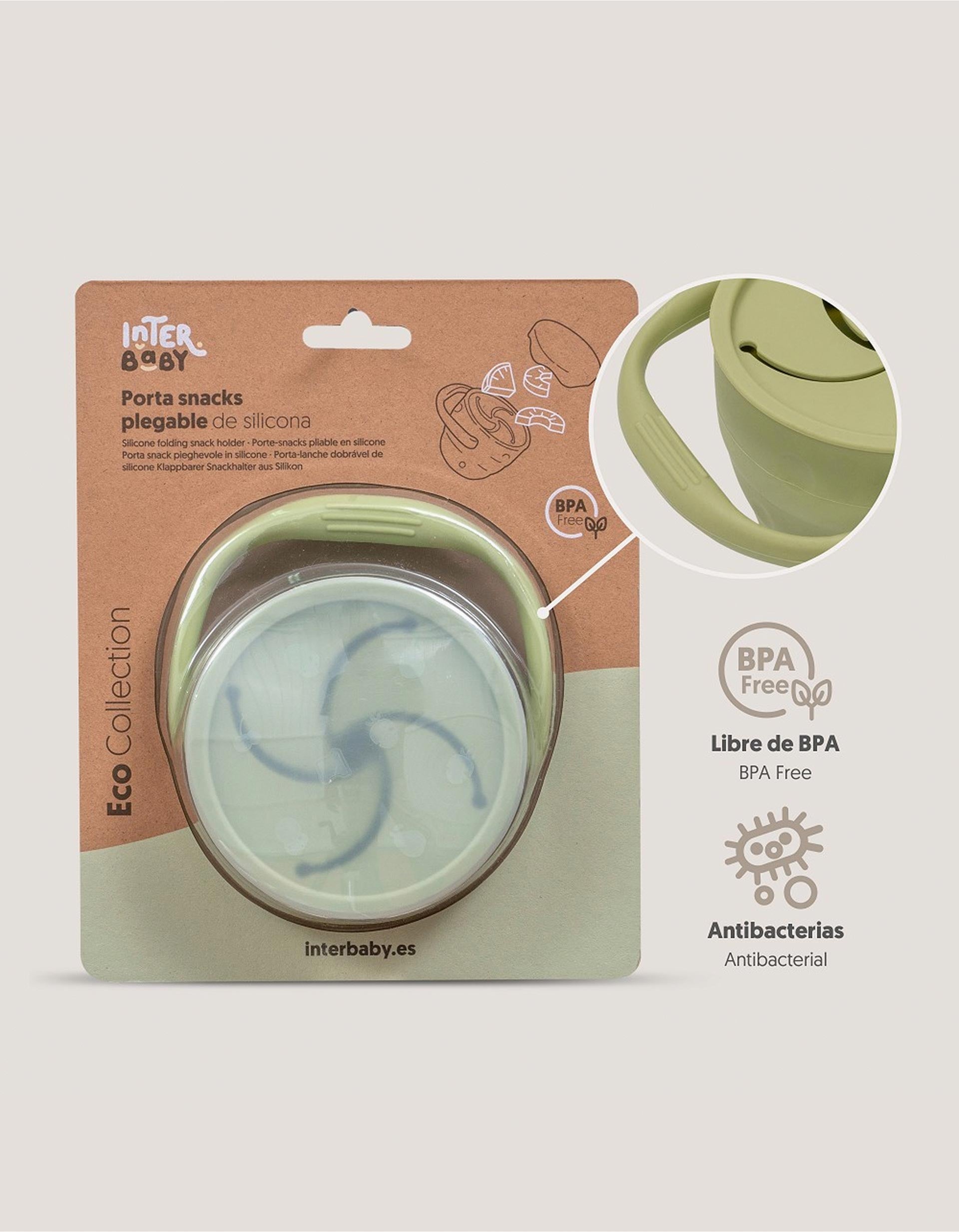 Foldable Silicone Snack Holder Interbaby, Green
