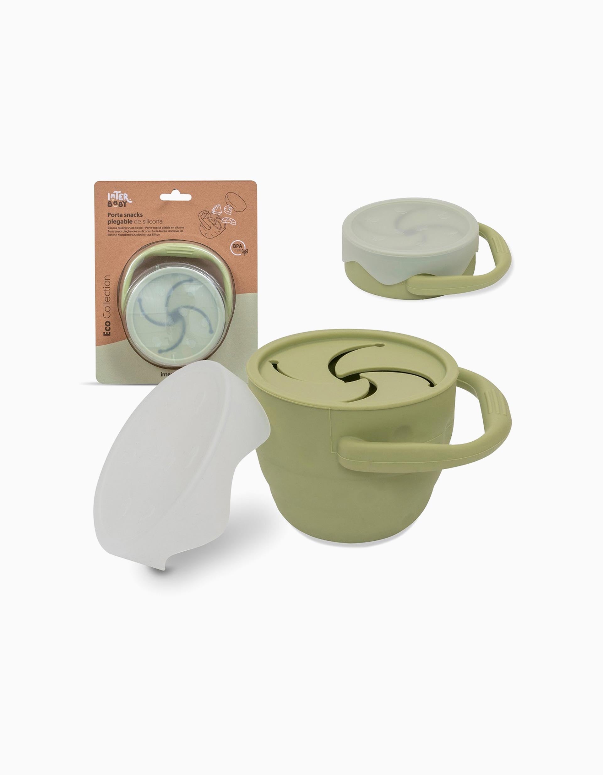 Foldable Silicone Snack Holder Interbaby, Green
