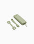Set of Silicone Case + Spoon + Bib Holder Interbaby 6M+, Green