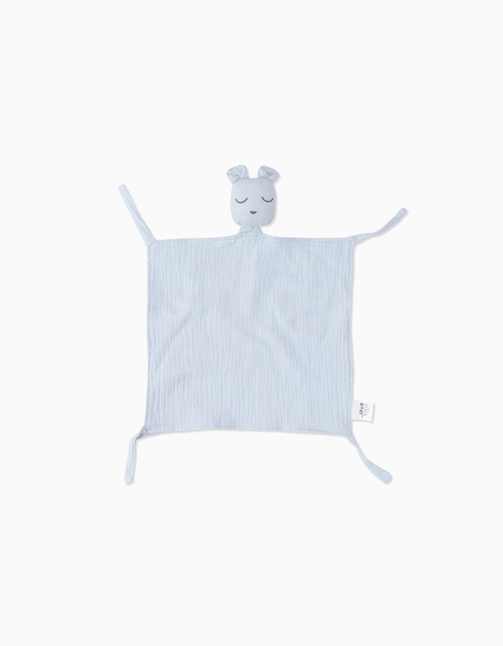 Conjunto Doudou + Bandana + Mordedor Interbaby 0M+, Azul