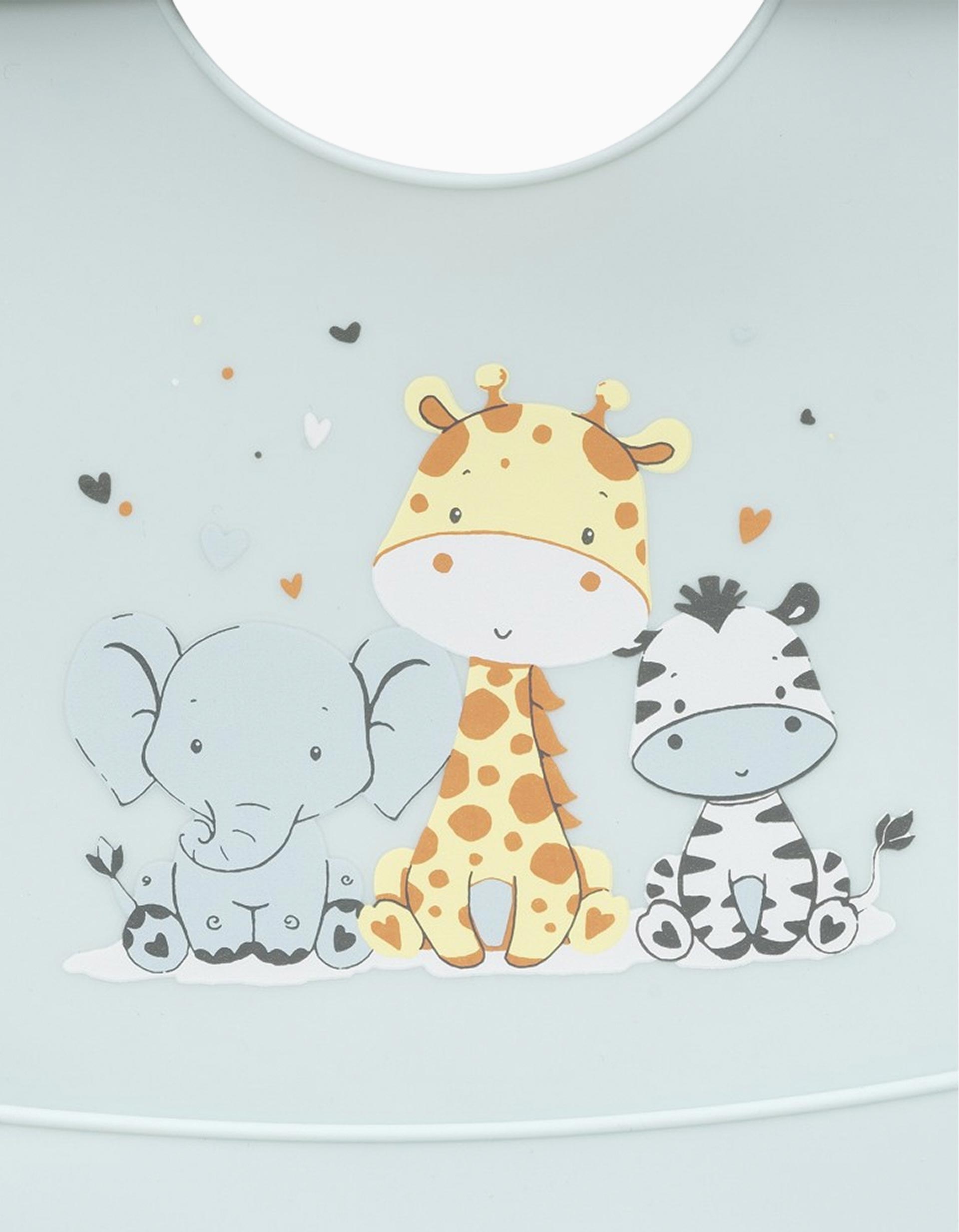 Silicone Bib 3 Friends Interbaby, Blue