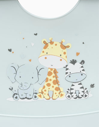 Silicone Bib 3 Friends Interbaby, Blue
