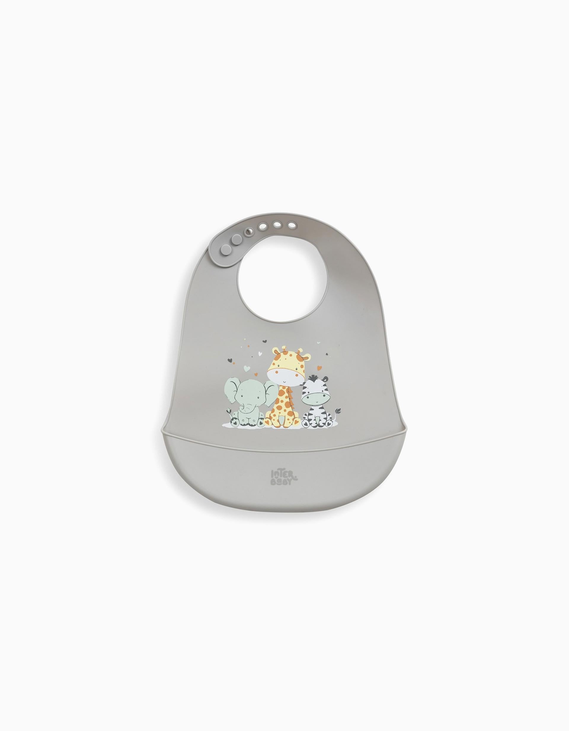 Silicone Bib 3 Friends Interbaby, Grey