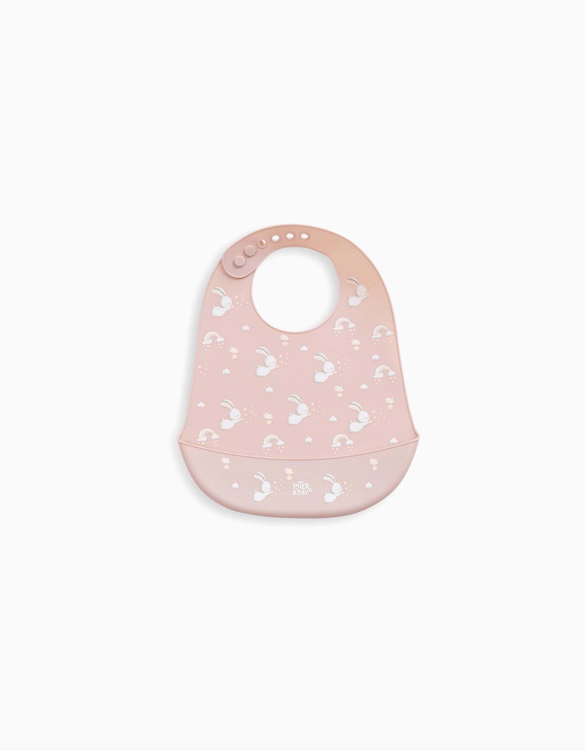 Silicone Bib Rabbits Interbaby, Pink