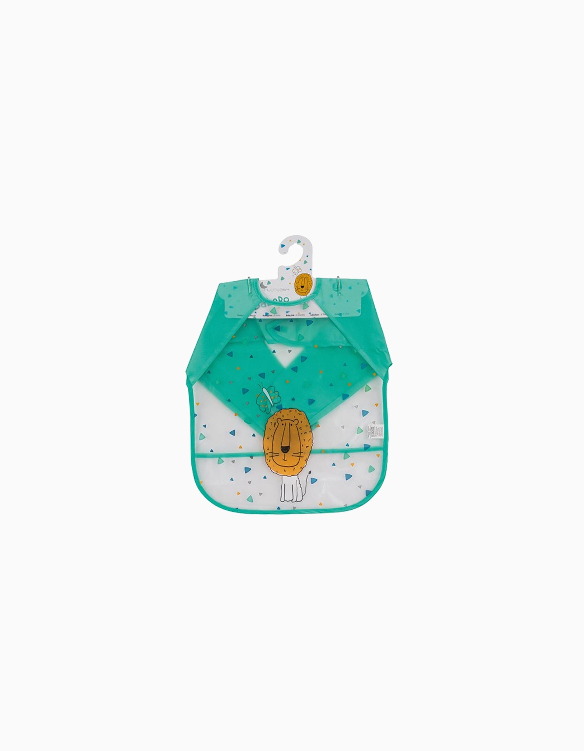 Waterproof Bib with Sleeves 'Lion' Interbaby, Green