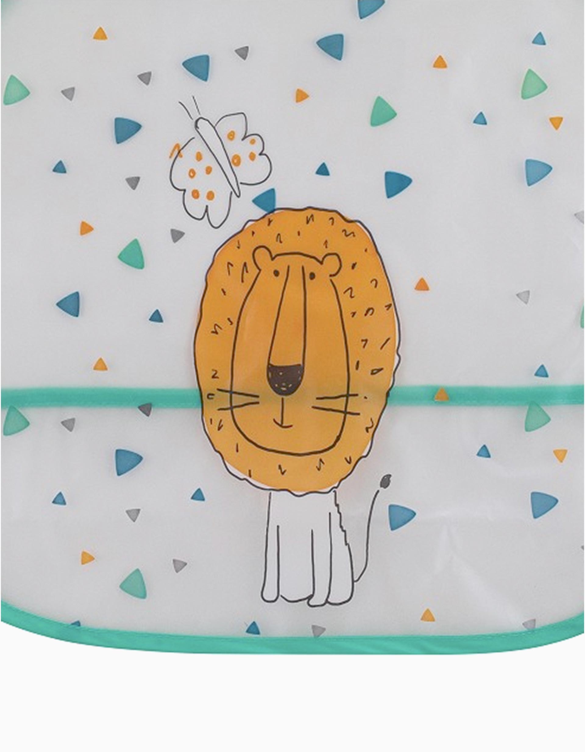 Waterproof Bib with Sleeves 'Lion' Interbaby, Green