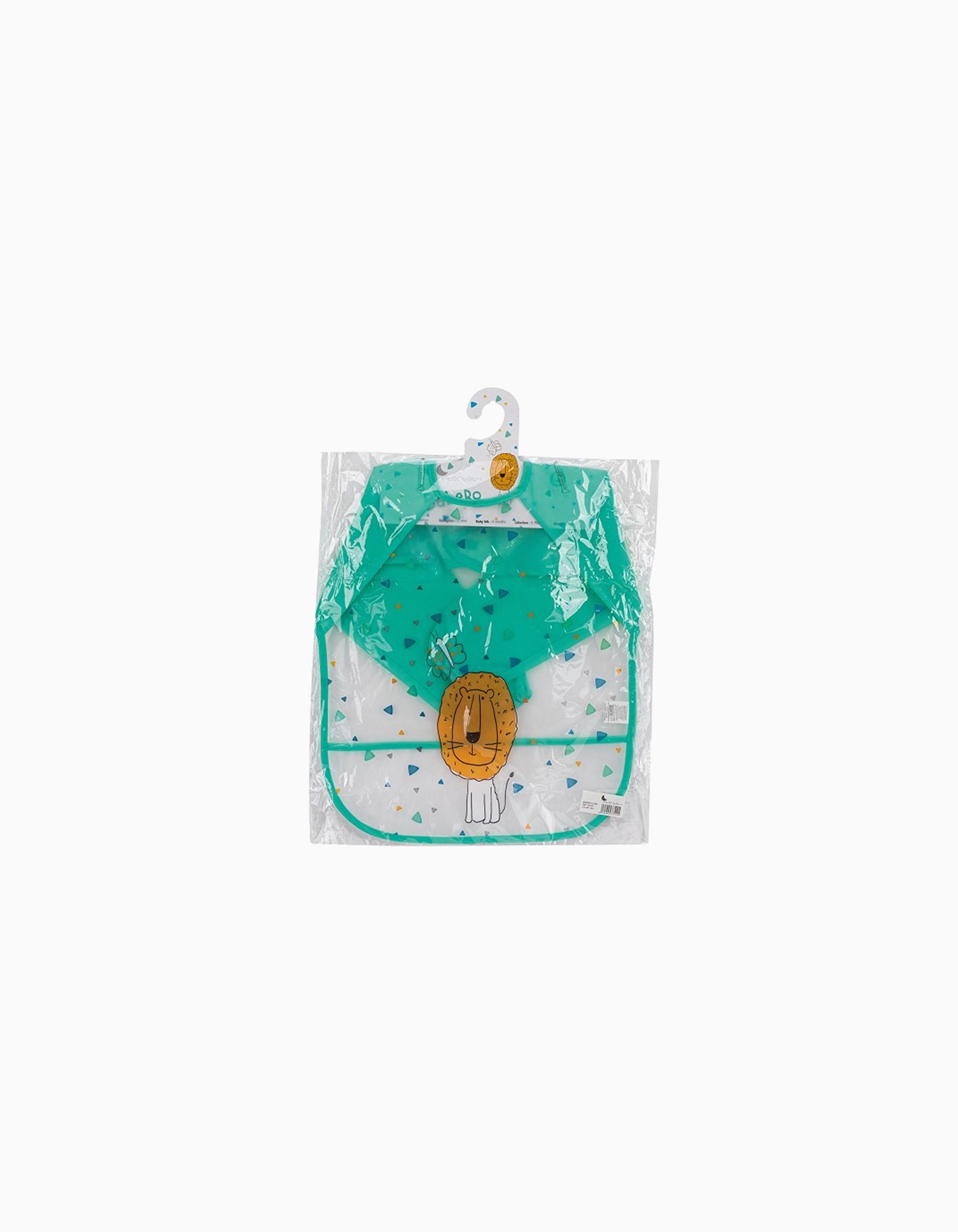Waterproof Bib with Sleeves 'Lion' Interbaby, Green