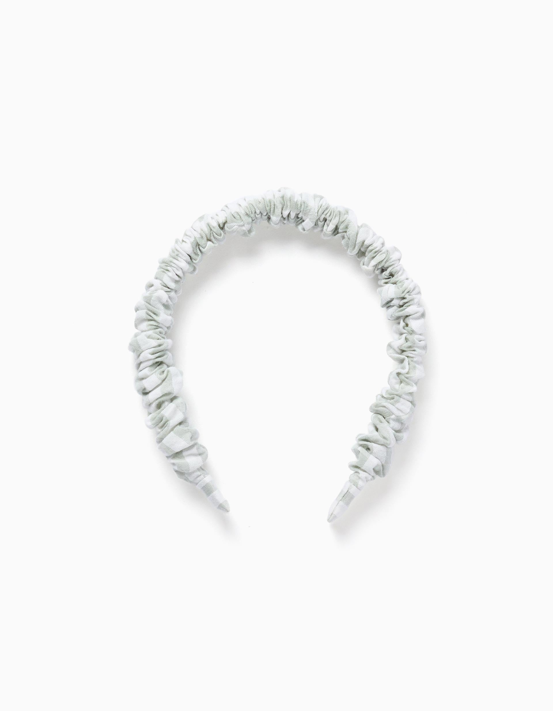 Alice band with Vichy pattern B&S for girls, white/light green