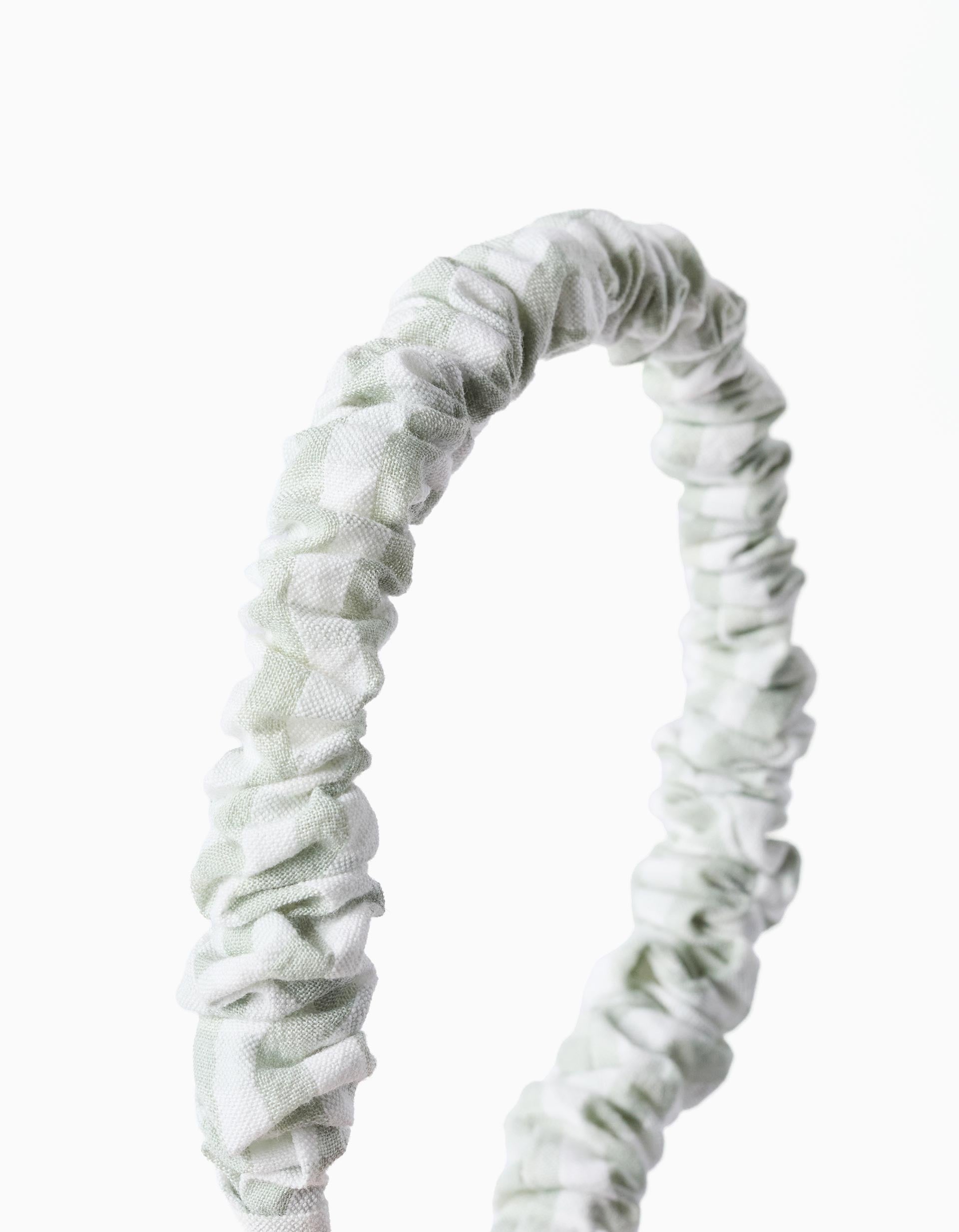 Alice band with Vichy pattern B&S for girls, white/light green