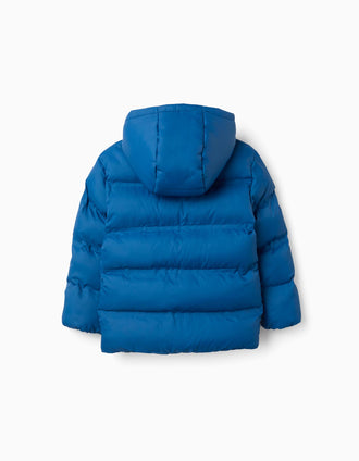 Doudoune thermique avec capuche et poches pour garçon, bleu