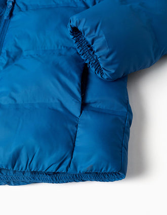 Doudoune thermique avec capuche et poches pour garçon, bleu