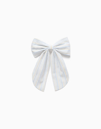 Travessão com laço às riscas B&S para menina, branco/azul/amarelo