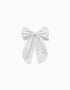 Barrette avec nœud à rayures B&S pour fille, blanc/bleu/jaune