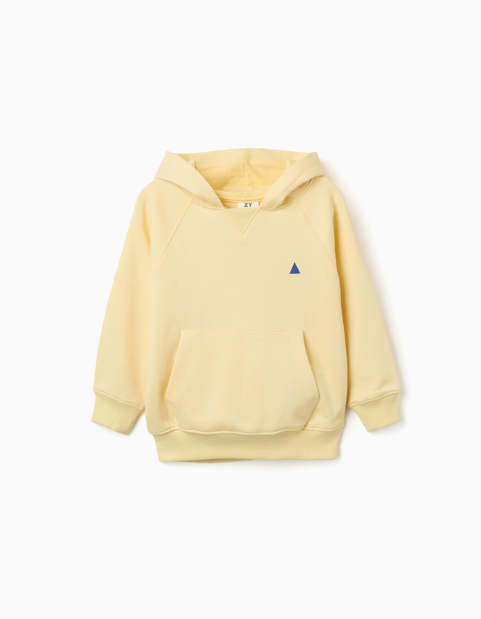 Sweat de algodão com capuz e bolso canguru para menino, amarelo