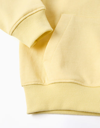 Sweat de algodão com capuz e bolso canguru para menino, amarelo