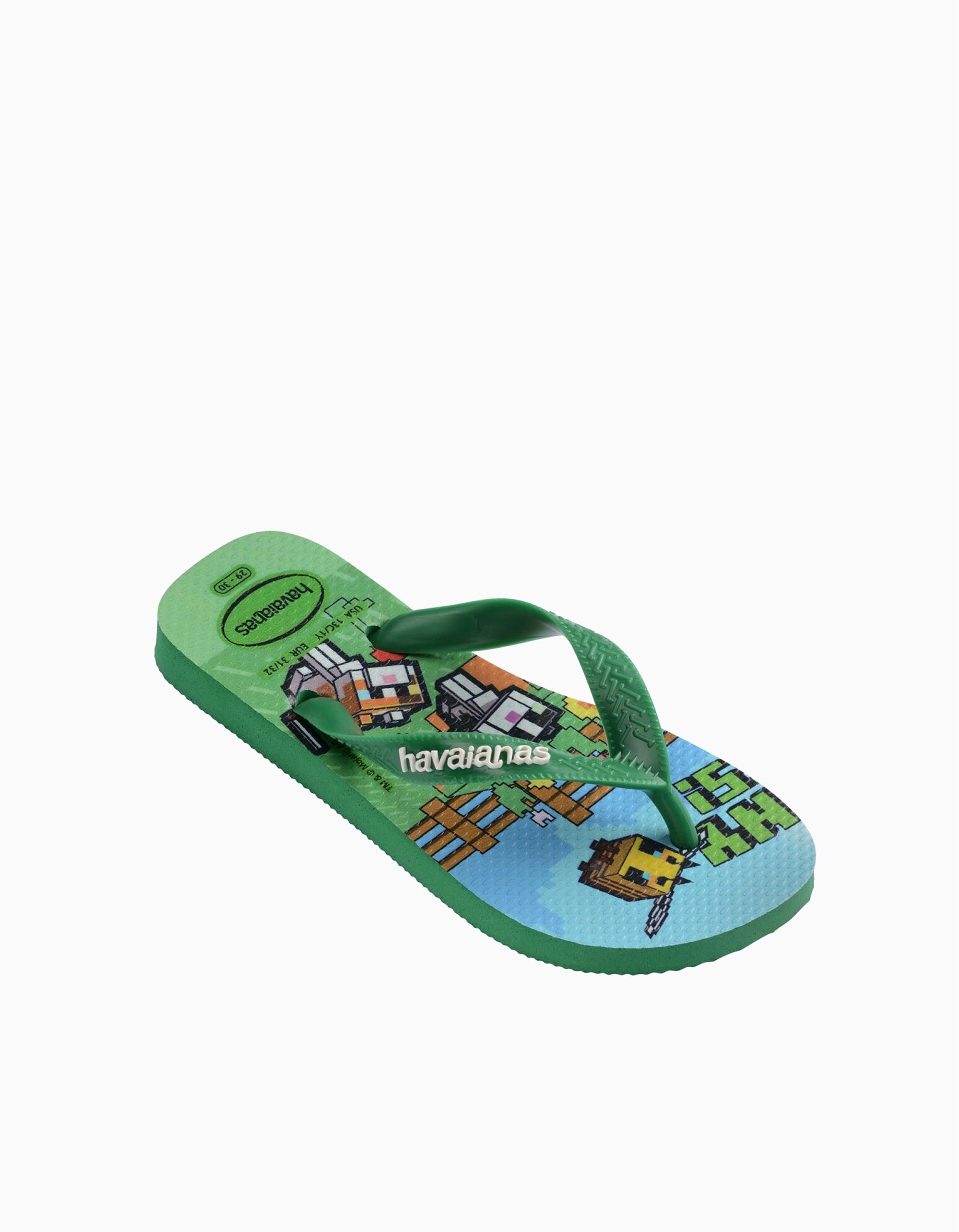 Chanclas Havaianas con estampados de Minecraft para niño, verde