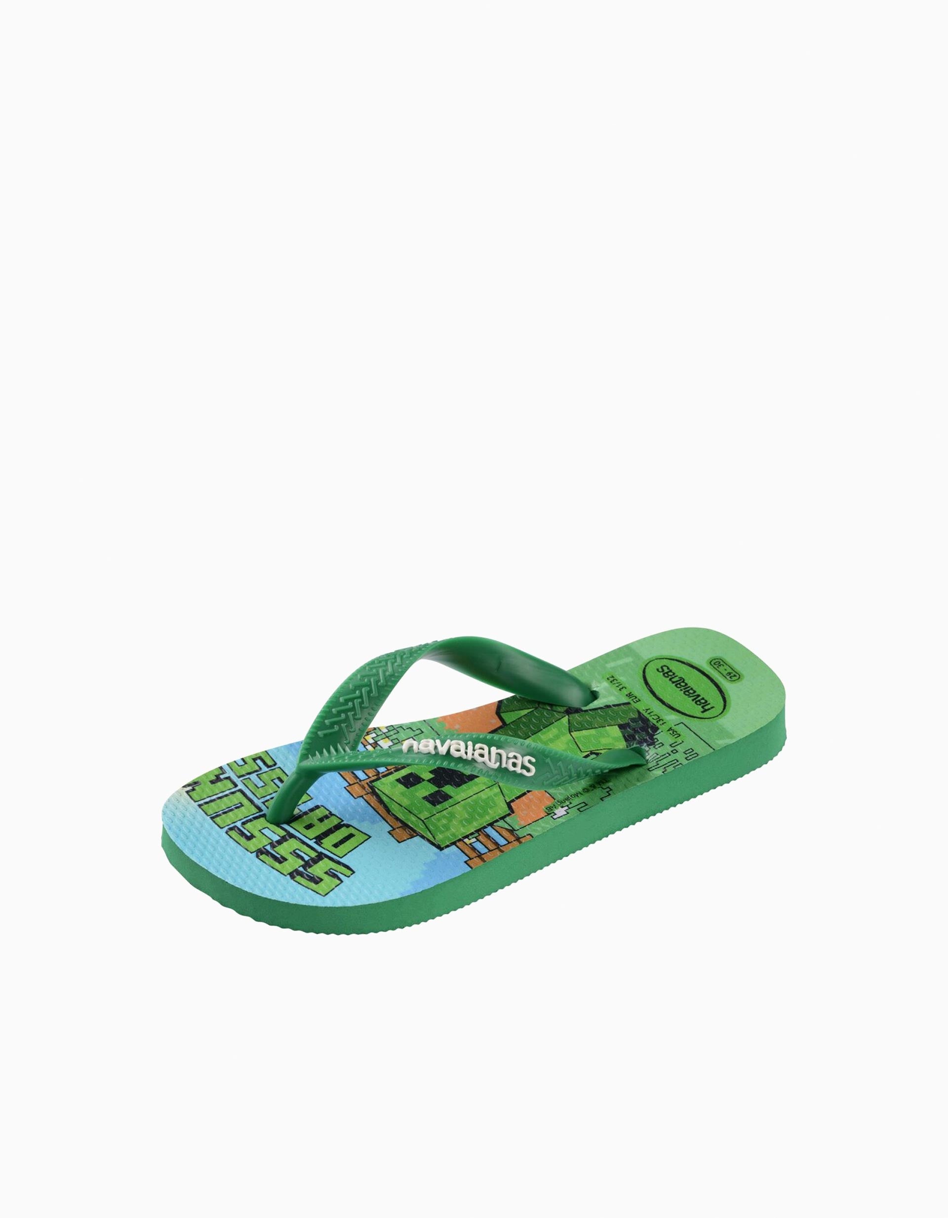 Chanclas Havaianas con estampados de Minecraft para niño, verde