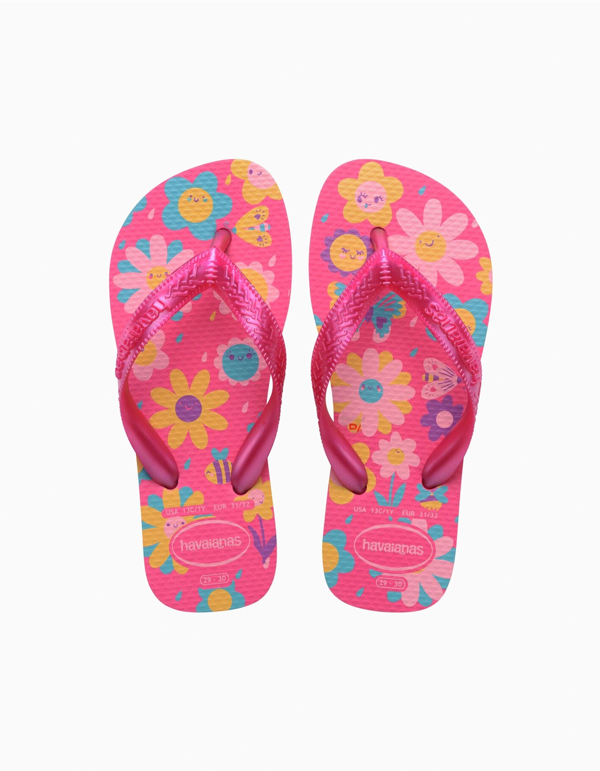 Chanclas Havaianas con motivo floral para niña, rosa