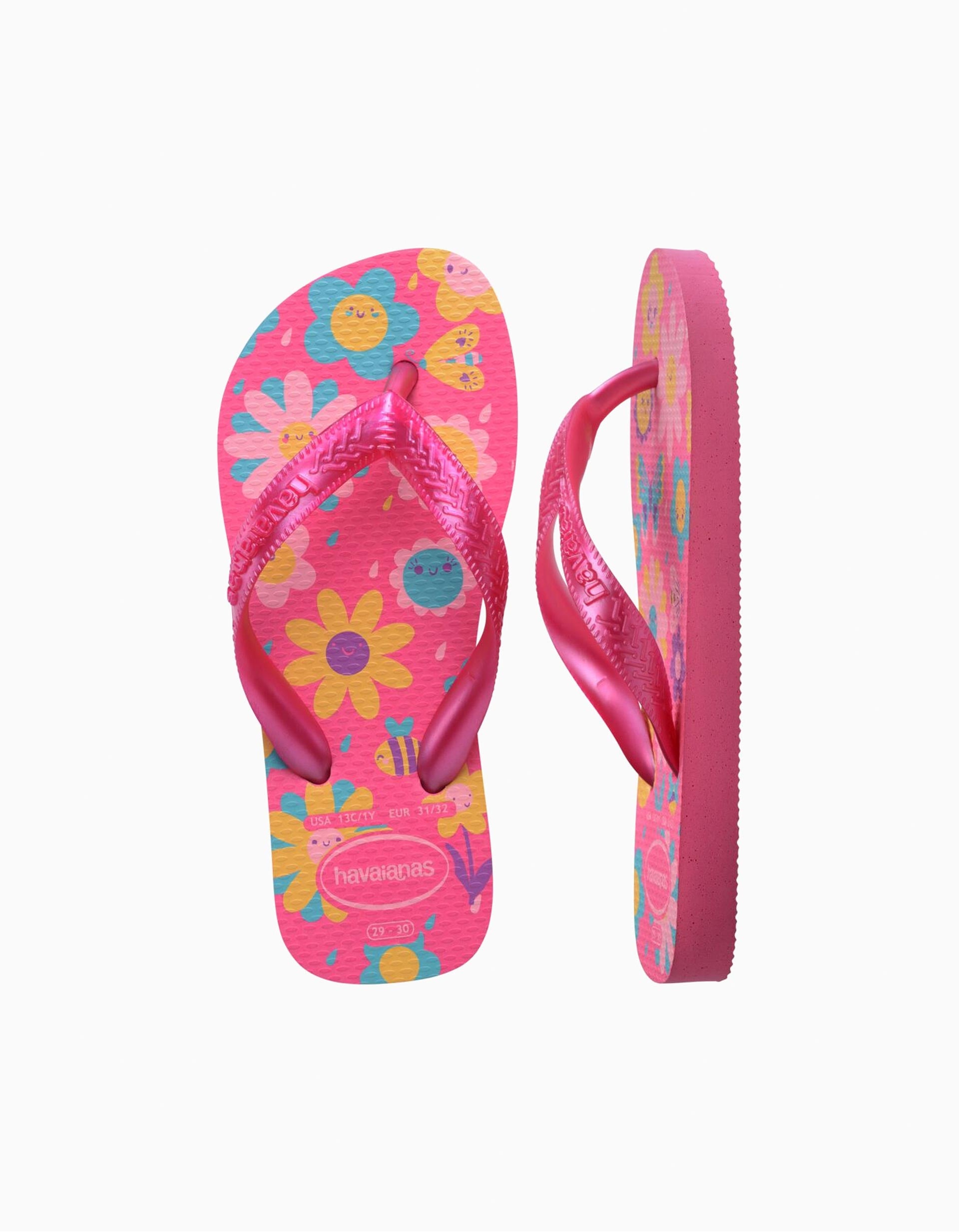 Chanclas Havaianas con motivo floral para niña, rosa