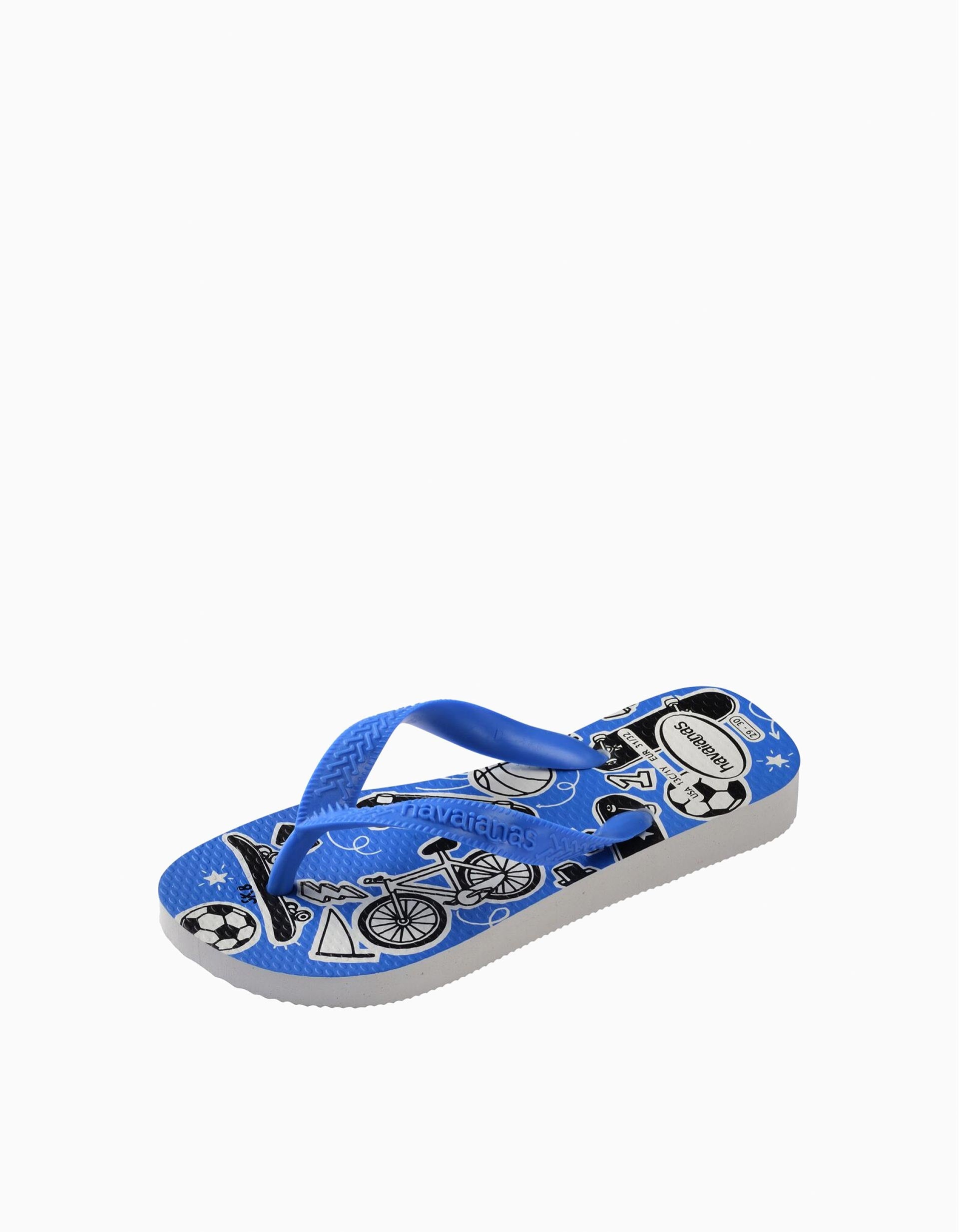 Chanclas Havaianas con estampados de deportes para niños, azul