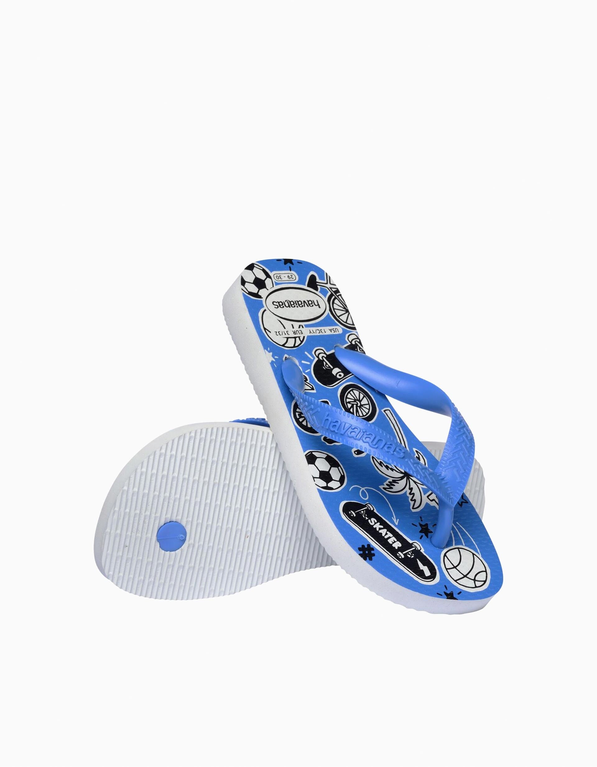 Chanclas Havaianas con estampados de deportes para niños, azul