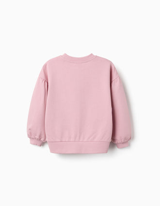 Sudadera de algodón con estampado de Stitch para niña, rosa