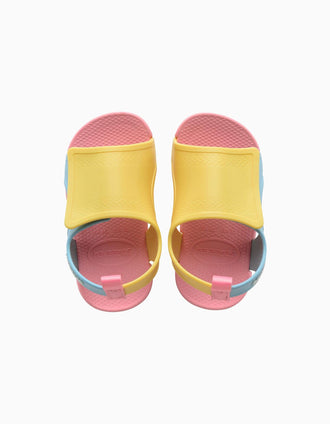 Havaianas sandals with adjustable strap for baby girls, yellow/blue/pink