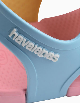 Havaianas sandals with adjustable strap for baby girls, yellow/blue/pink