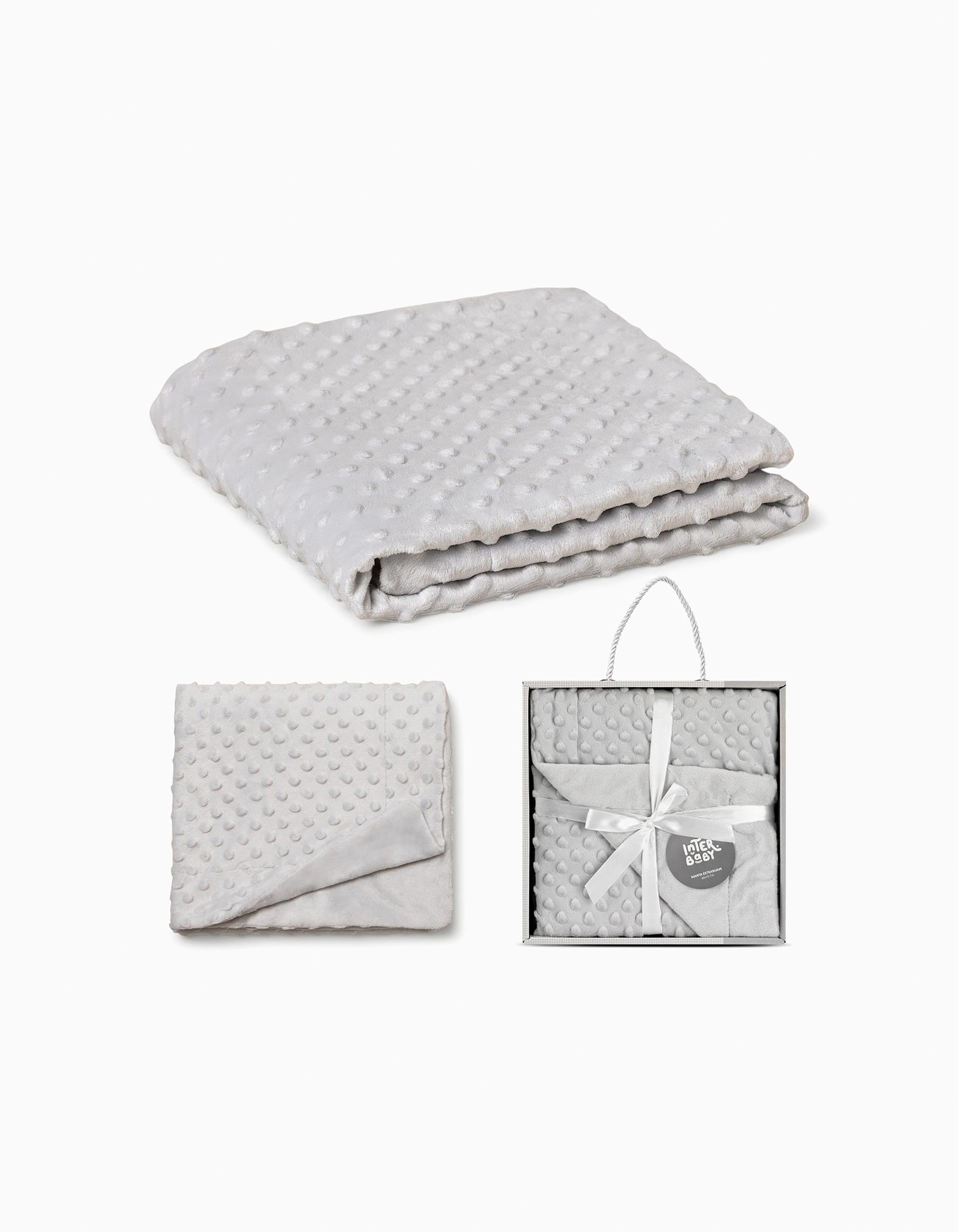 Couverture à Bulles Extra Douce Interbaby 80x100 cm, Gris