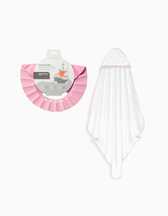 Cape de Bain à Capuche Interbaby Stars 100x100 cm, Rose