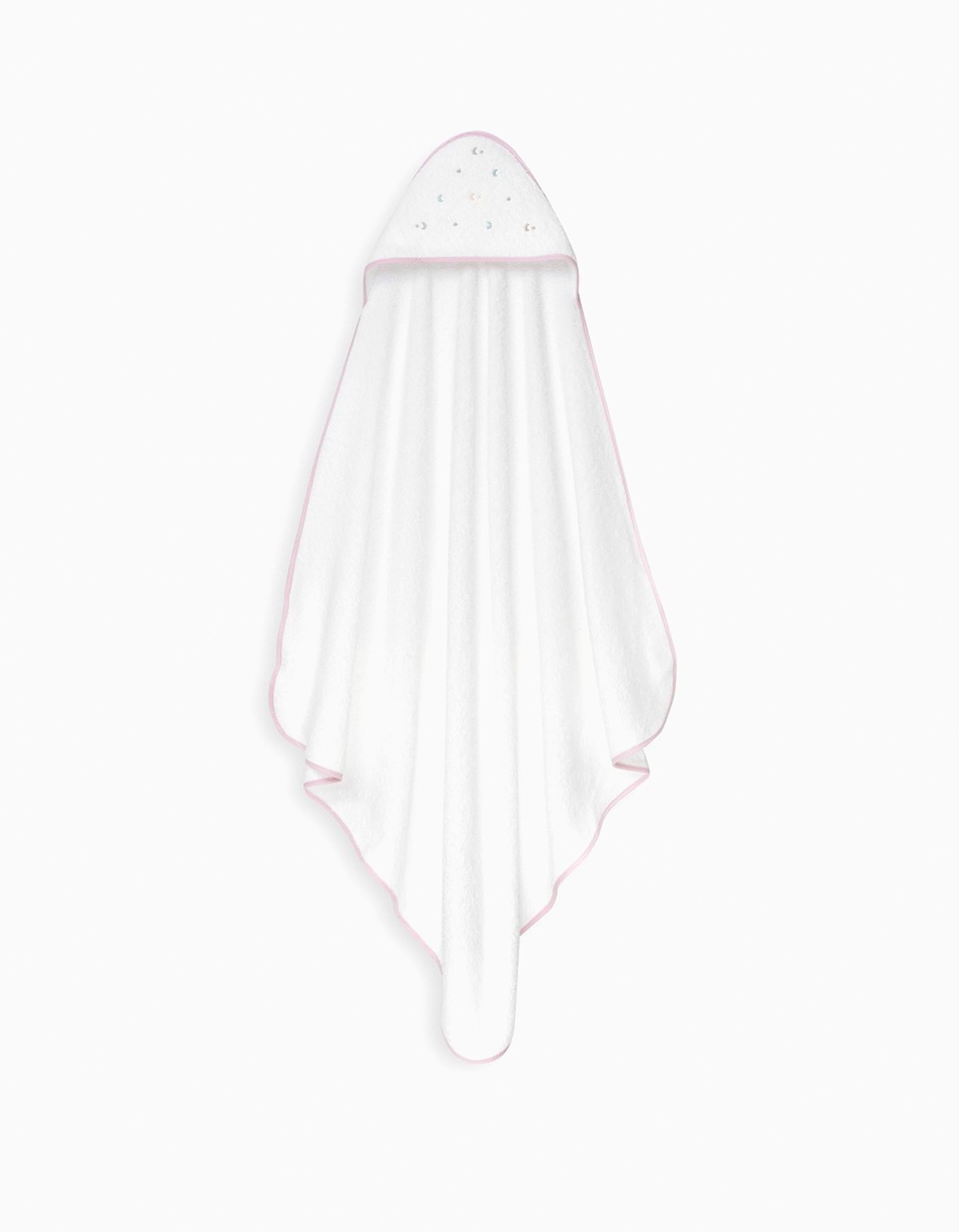 Toalha de Banho com Capuz Interbaby Stars 100x100 cm, Rosa