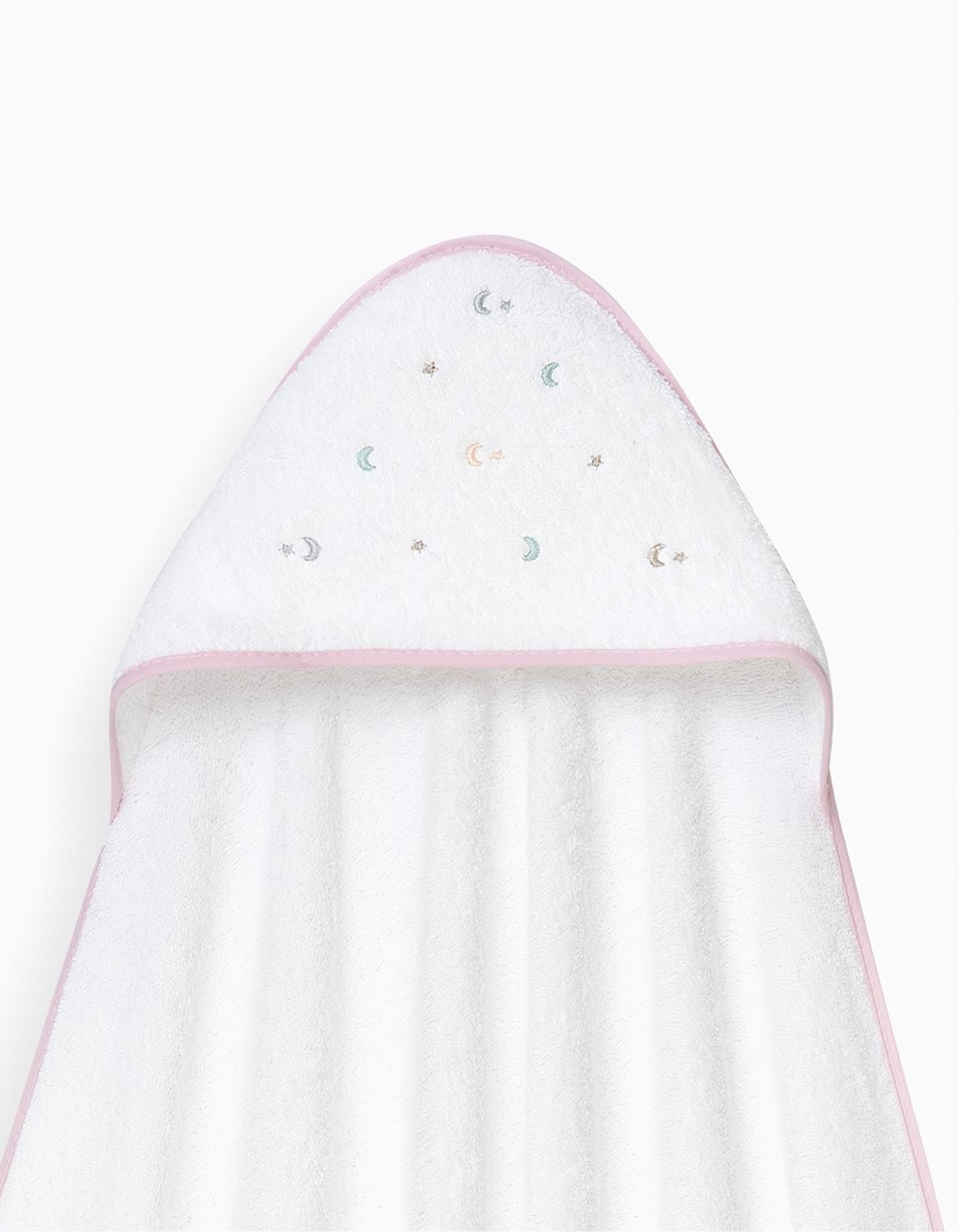 Toalha de Banho com Capuz Interbaby Stars 100x100 cm, Rosa