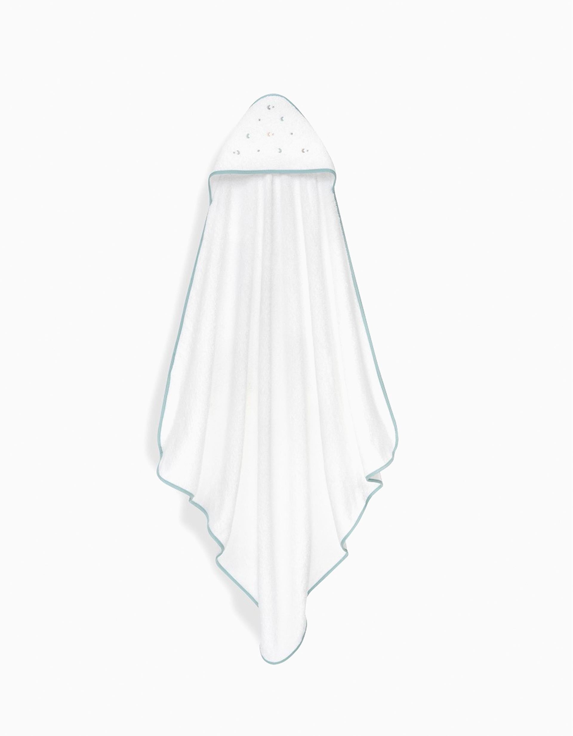 Hooded Bath Towel Interbaby Stars 100x100 cm, Green