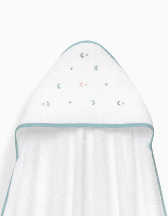 Hooded Bath Towel Interbaby Stars 100x100 cm, Green