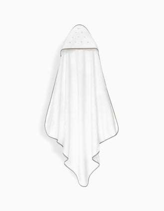 Hooded Bath Towel Interbaby Stars 100x100 cm, Beige