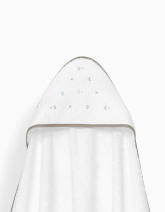 Hooded Bath Towel Interbaby Stars 100x100 cm, Beige