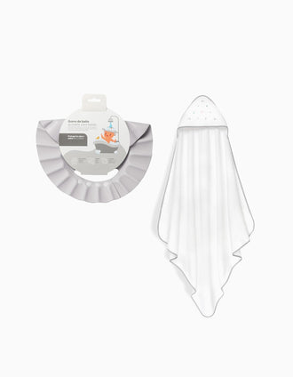 Toalha de Banho com Capuz Interbaby Stars 100x100 cm, Cinza
