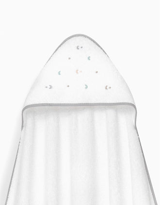 Toalha de Banho com Capuz Interbaby Stars 100x100 cm, Cinza
